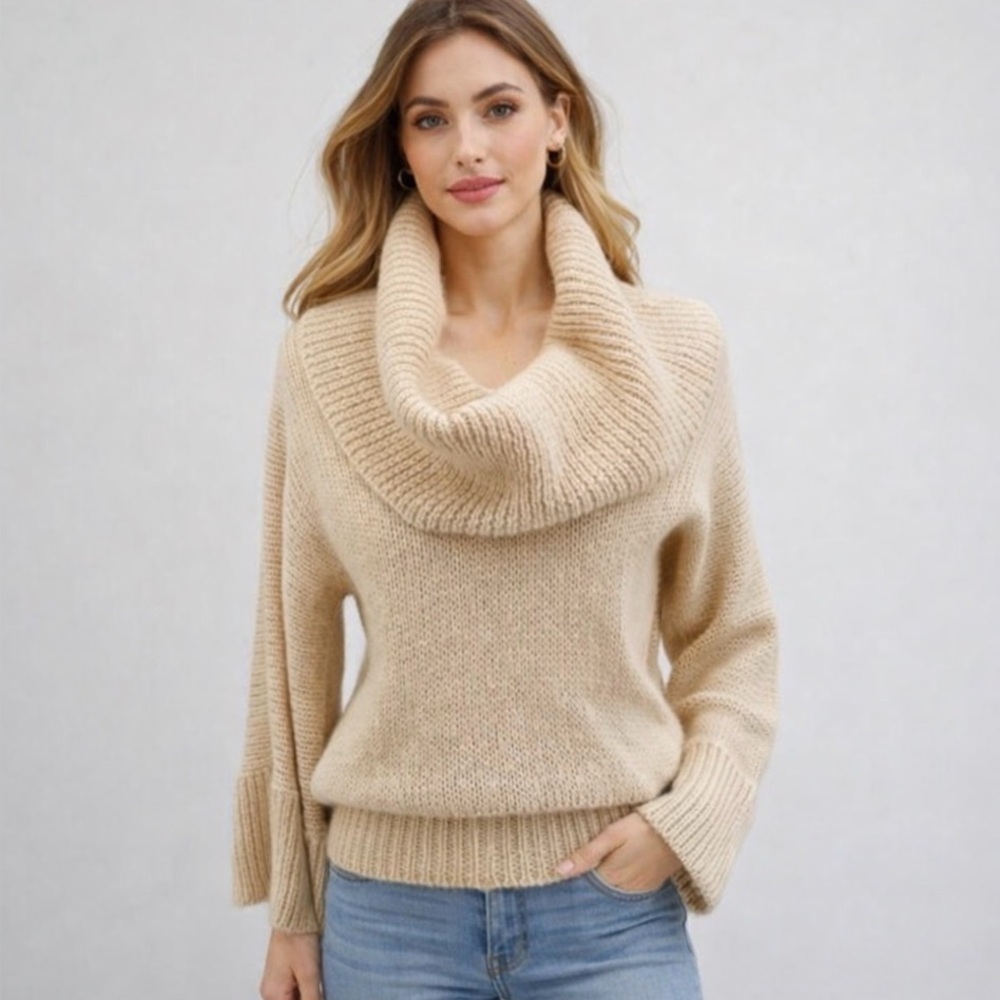 Lucky Brand Sweater Pullover Knit Wool Cowl Neck